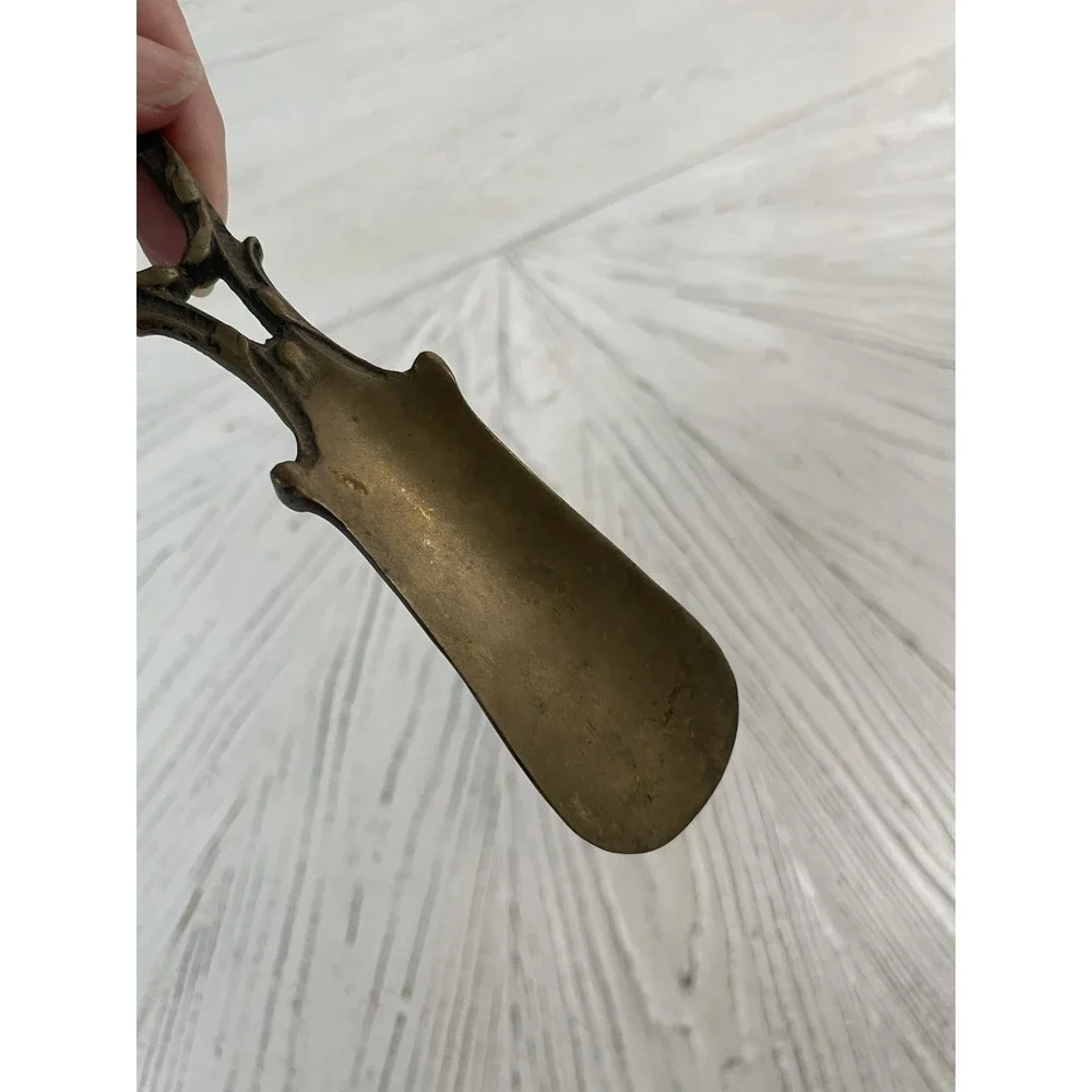 Vintage European Style‎ Solid Brass Wall Hanging Shoe Horn Mid Century 7